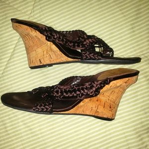Brown Nine West Wedges, Women's Size 6